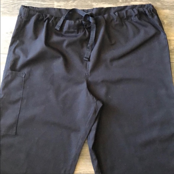 Fundamental Black Drawstring Scrub Pants size Medium - Picture 3 of 5
